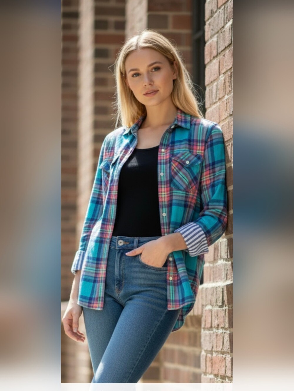 Hollister plaid shirt XS